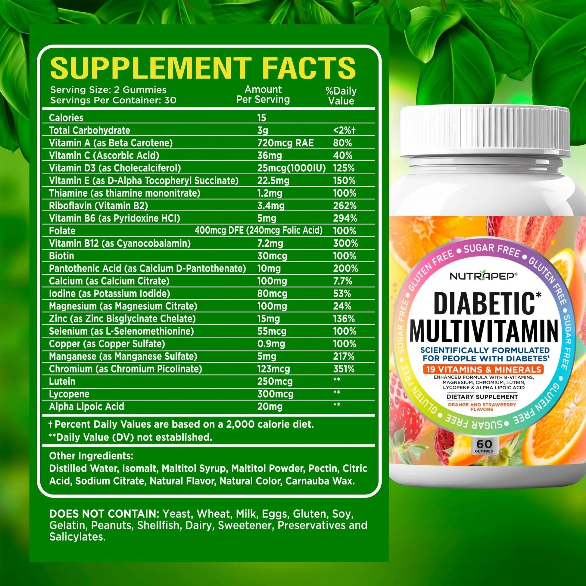 NutraPep Premium Multivitamin Chewable Gummies for Women & Men - Sugar-Free & Gluten Free Supplement Vitamins NutraPepAu supplements