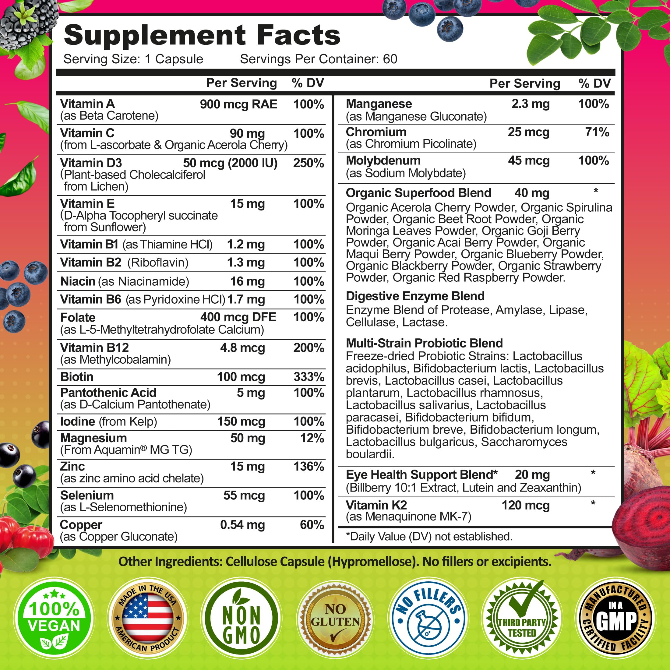 Women's Daily Multivitamin 50 Plus - Vegan Methylated Multivitamin for Women 50 and Over with Biotin, Organic Superfoods & Lutein SUPPLEMENTS STUDIOAu supplements