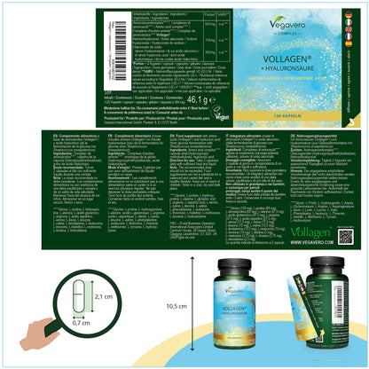 Vegavero Vegan Collagen Complex + Hyaluronic Acid | NO Additives | Vegan Collagen Powder Vollagen® VegaveroUS supplements