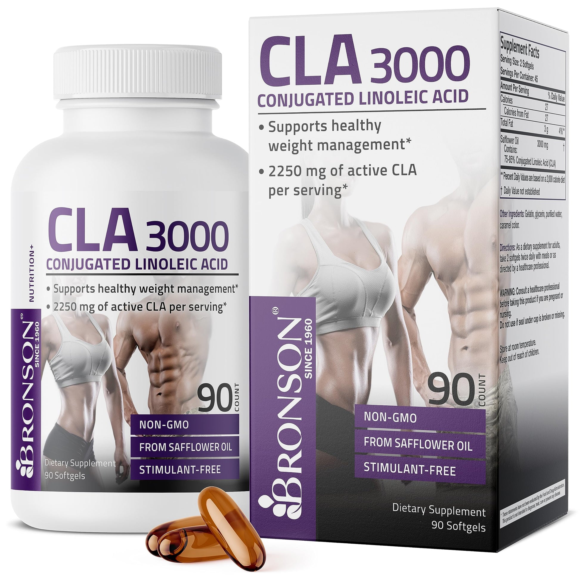 Bronson CLA 3000 Extra High Potency Supports Healthy Weight Managem BronsonAu supplements