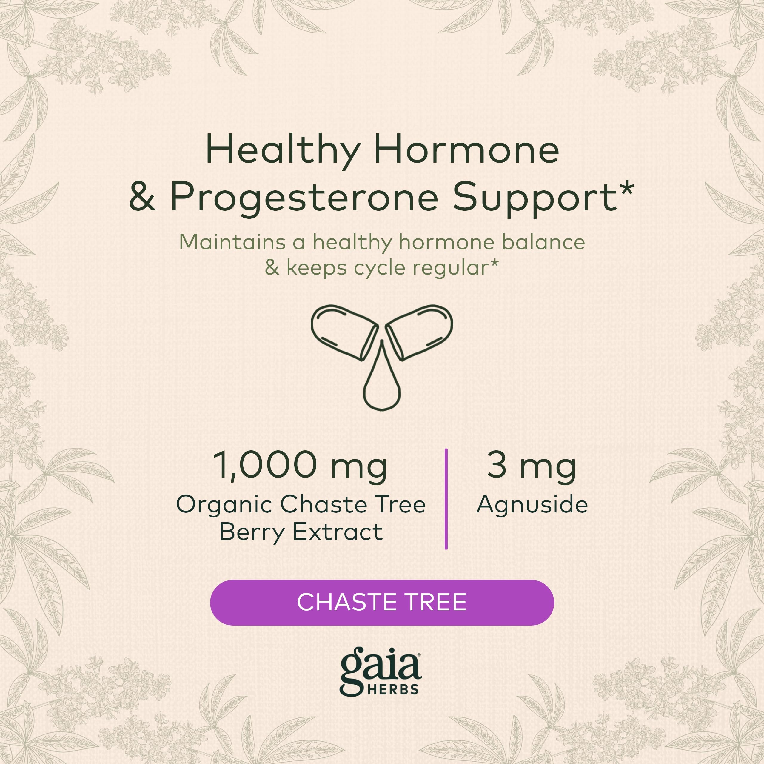 Gaia Herbs Vitex Berry (Chaste Tree) - Supports Hormone Balance & Fertility Gaia HerbsAu supplements