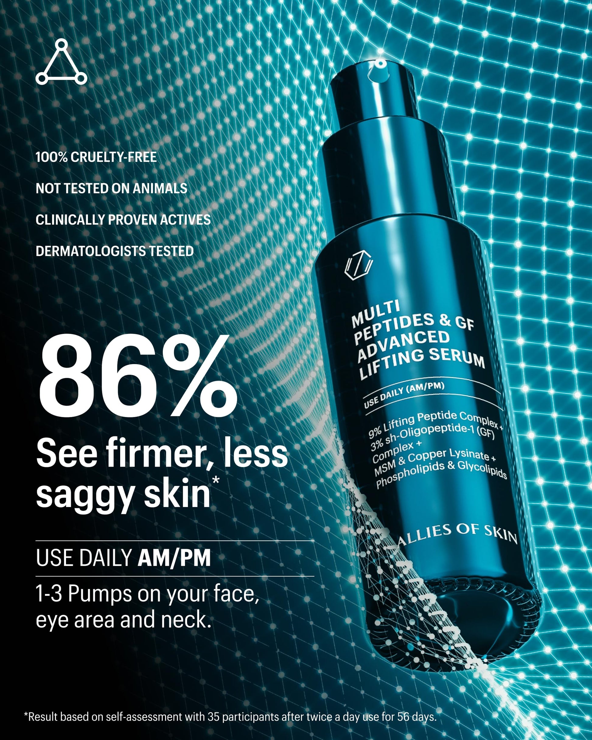 Allies of Skin Multi Peptides & Growth Factor Collagen Boosting Face Serum | Skin Tightening Anti-Aging Complex with 9% Peptides| Firms Sagging Skin & Visibly Reduces Wrinkles (1 oz) Allies of SkinAu supplements