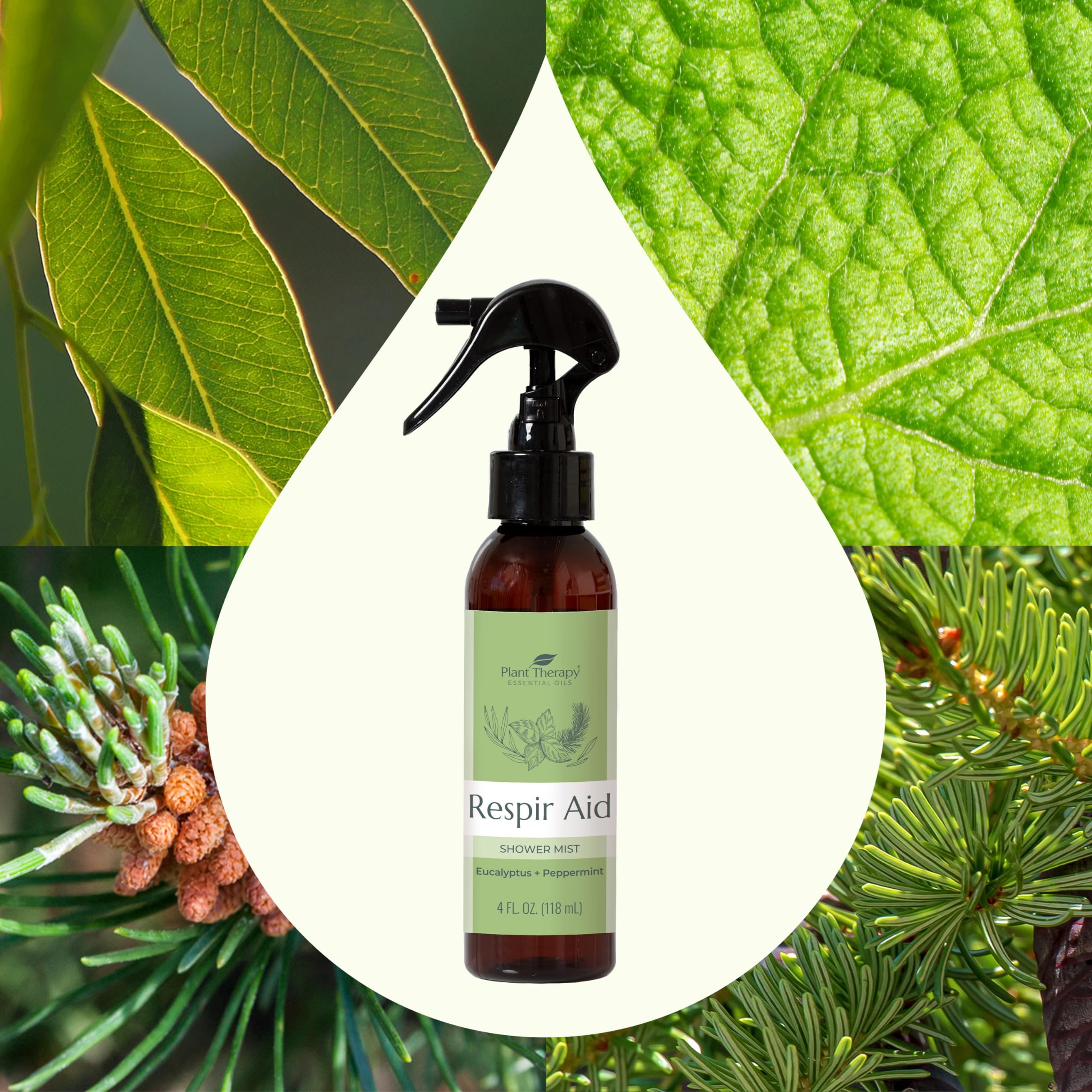 Plant Therapy Respir Aid Shower Mist 4 oz Refreshing & Crisp Aroma, Great to Help Clear Congestion Plant TherapyAu supplements