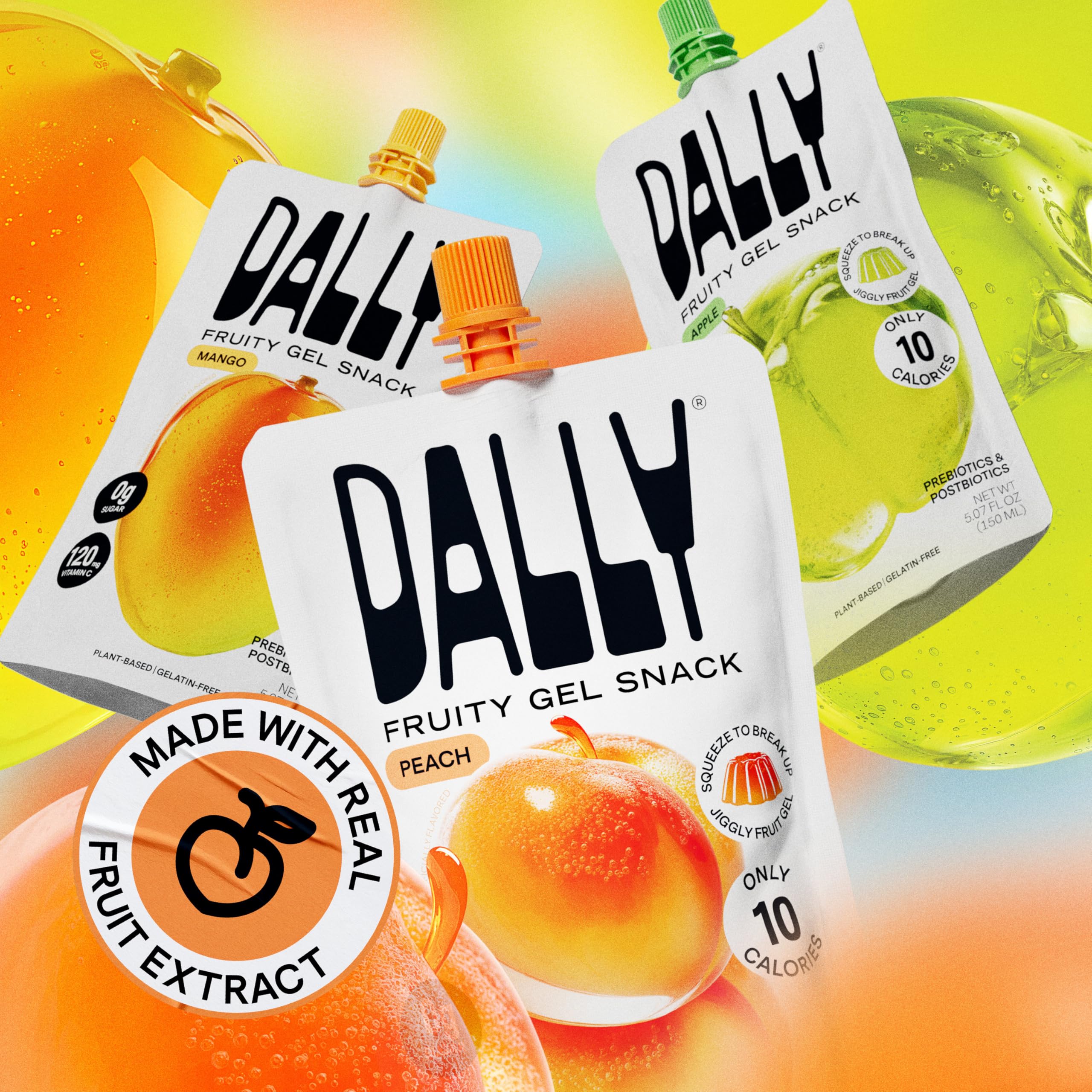 Dally Variety Pack [Mango, Peach & Apple] Drinkable Konjac Jelly 10 Pouches | 10-Calorie Keto, Gluten Free, Sugar Free Korean Fruit Snack | Prebiotics & Postbiotics for Skin, Immune, Weight Management DALLYAu supplements