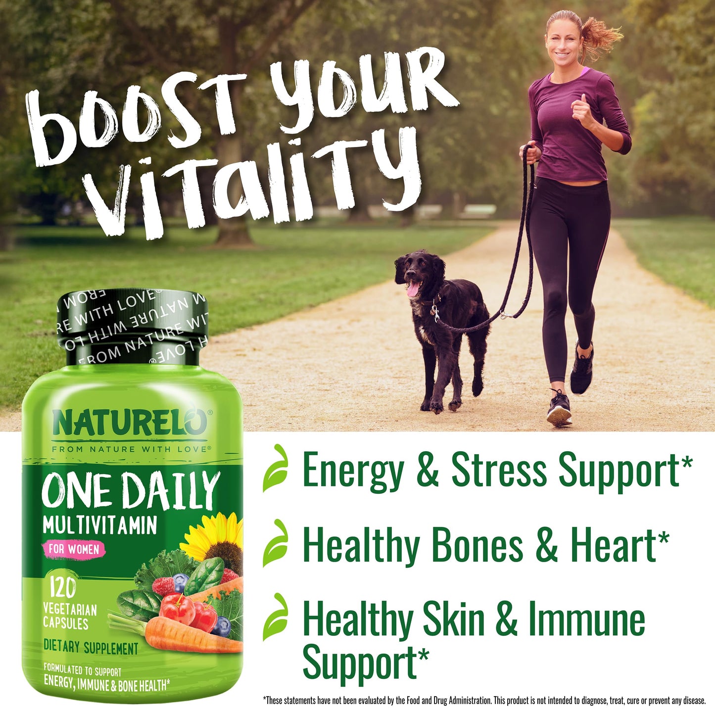 NATURELO One Daily Multivitamin for Women - Energy Support - Whole Food Supplement NATURELOUS supplements