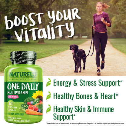 NATURELO One Daily Multivitamin for Women - Energy Support - Whole Food Supplement NATURELOUS supplements
