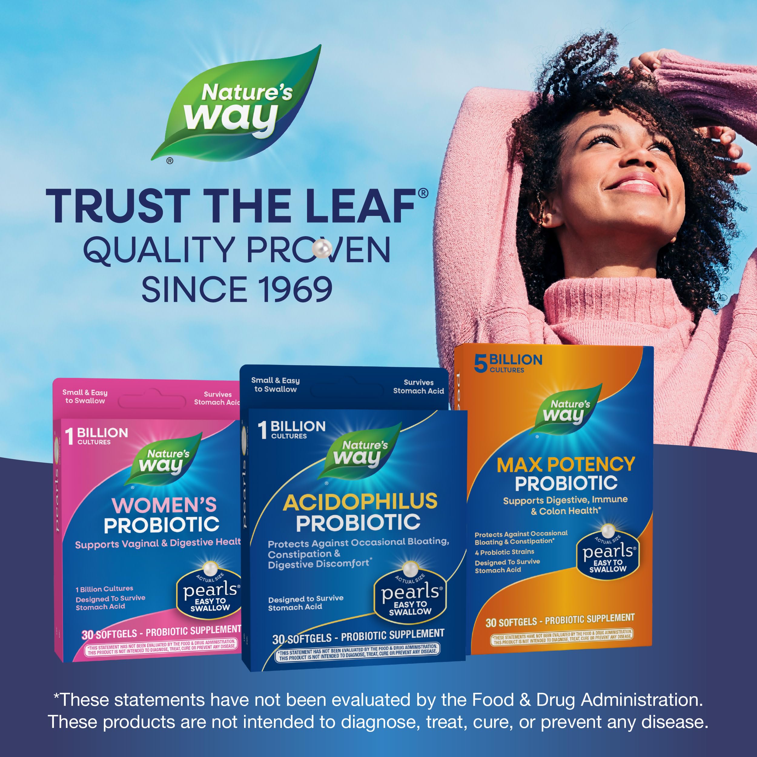 Nature's Way Acidophilus Probiotic Pearls, Supports Digestive Balance & Gut Health, Reduce Occasional Constipation and Bloating*, 1 Billion Cultures, 30 Softgels Nature's WayAu supplements