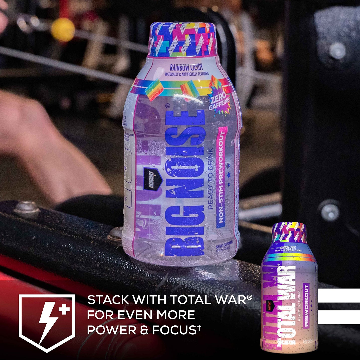 REDCON1 Big Noise RTD Pre Workout Drink, Rainbow Candy - Caffeine-Free Ready-to-Drink REDCON1US supplements