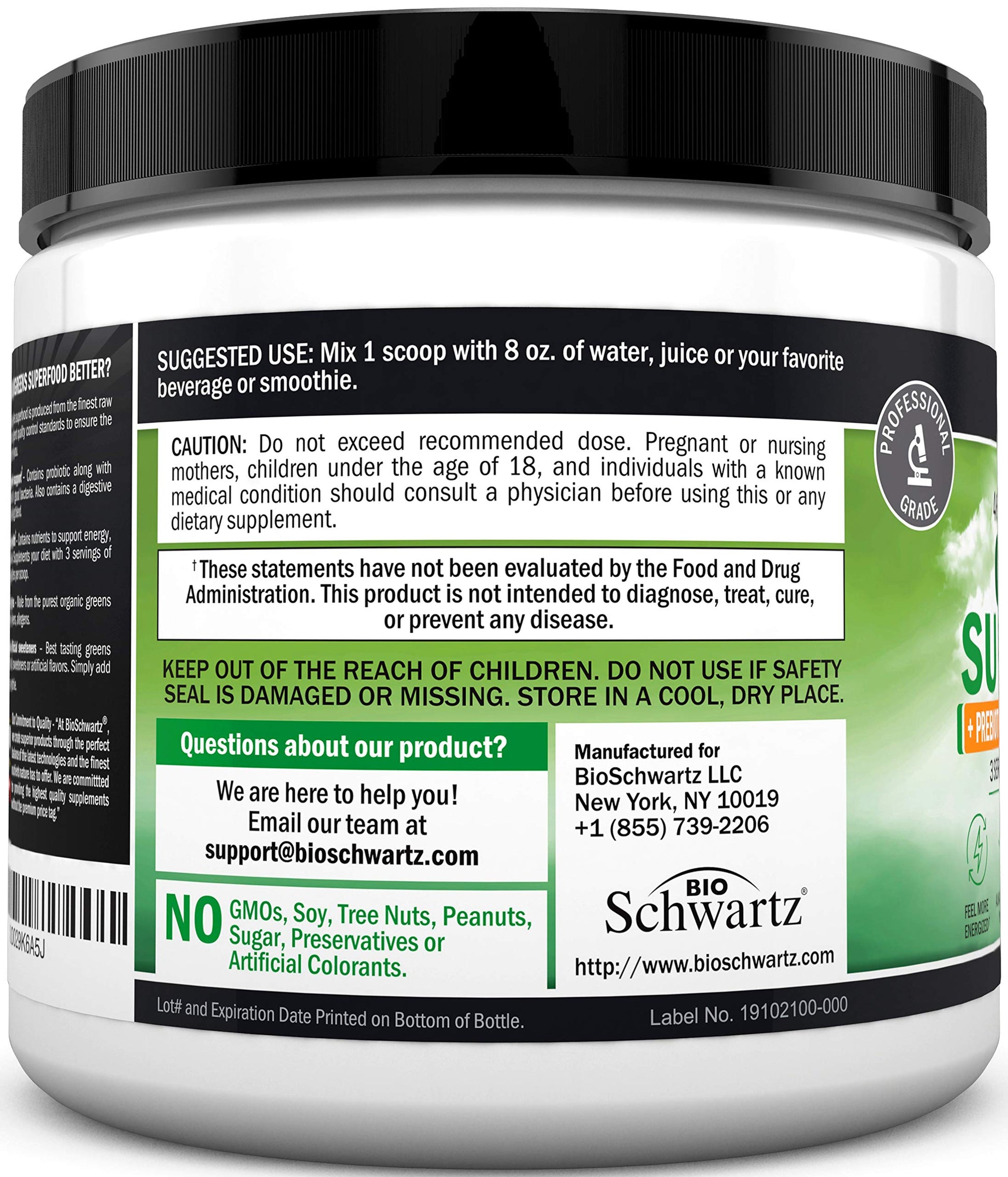 Super Greens Powder Superfood - Greens Powder with Probiotics Prebiotics Digestive BioSchwartzAu supplements