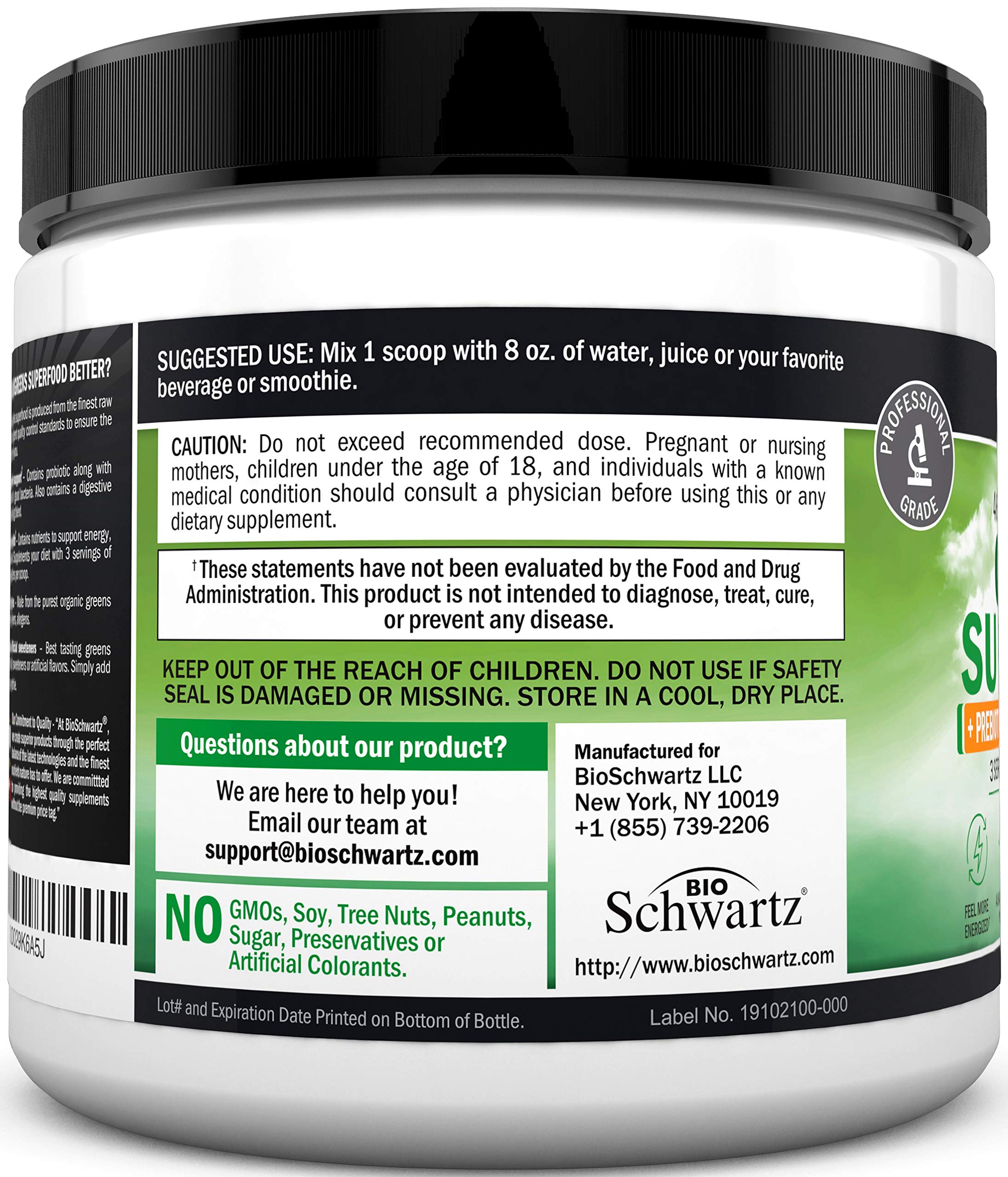 Super Greens Powder Superfood - Greens Powder with Probiotics Prebiotics Digestive BioSchwartzAu supplements
