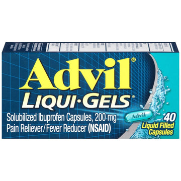 Advil Liqui-Gels Pain Reliever And Fever Reducer, Pain Medicine For Adults With Ibuprofen 200mg For Headache, Backache, Menstrual Pain And Joint Pain Relief - 40 Liquid Filled Capsules AdvilAu supplements