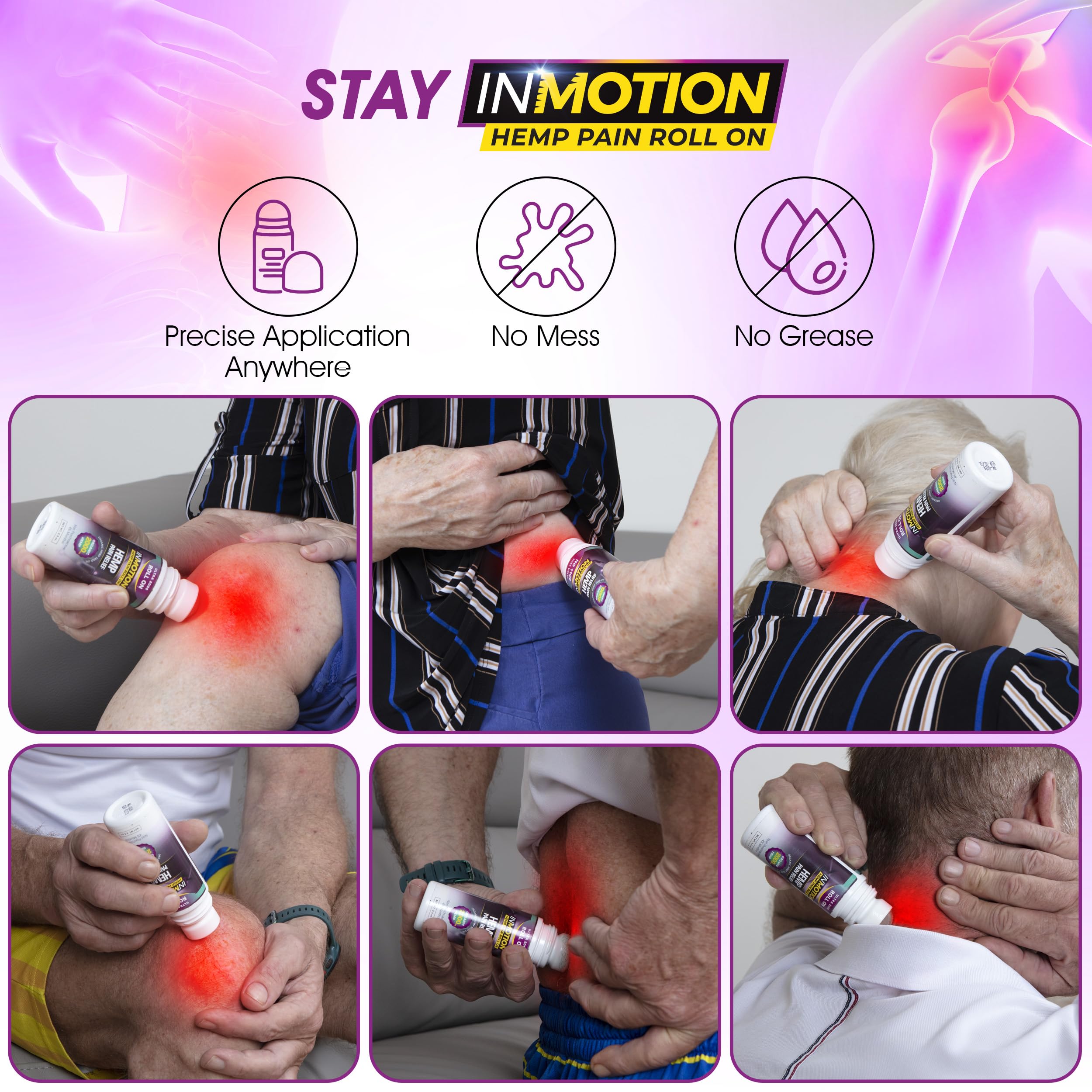 Inmotion Hemp Roll On for Pain Relief - Premium Ultra Strength Fast Acting, Long Lasting, Odorless Hemp Oil Roll On Pain Reliever for Joint, Muscle, & Back InMotion HempAu supplements