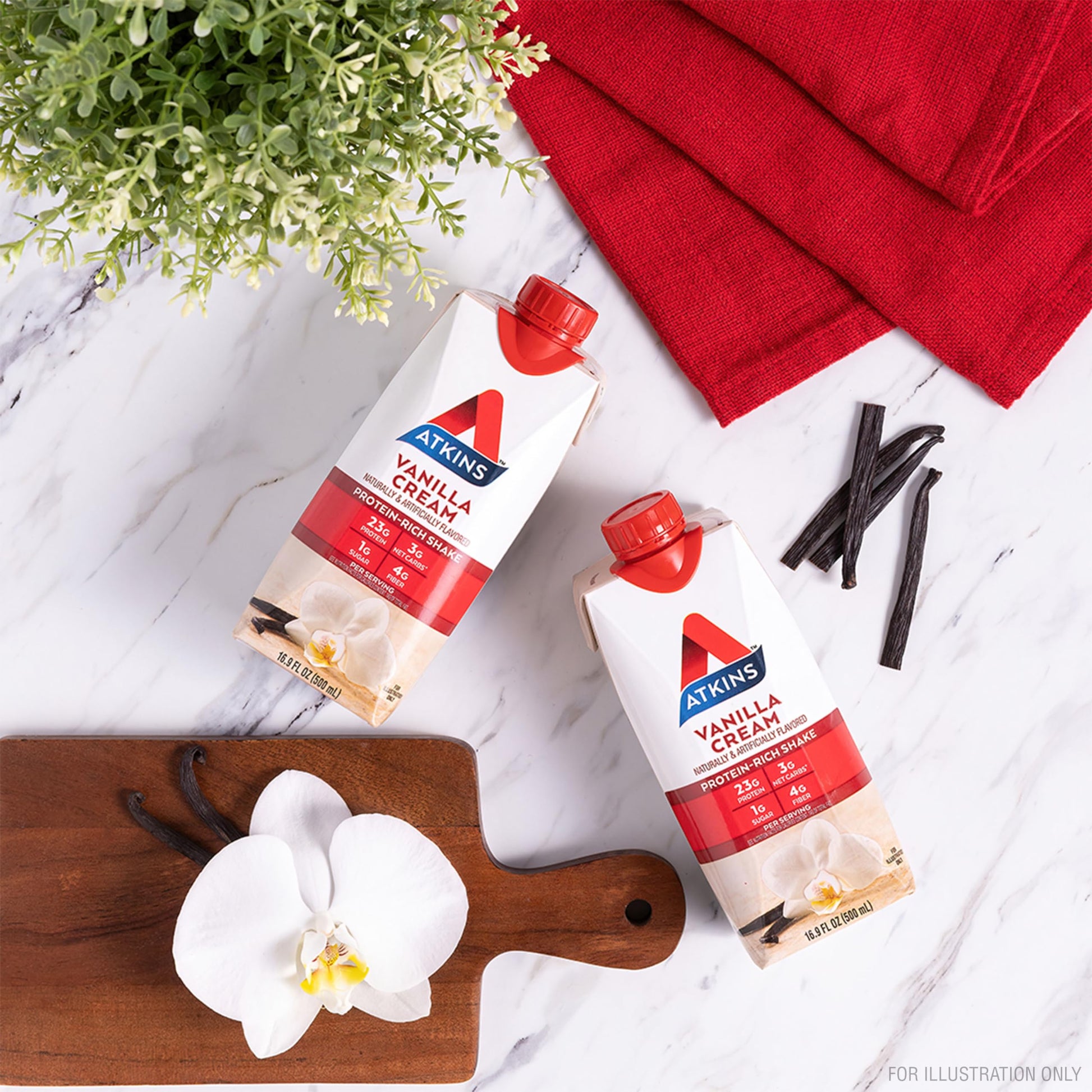 Atkins Vanilla Cream Meal Size Protein Shake, 23g Protein, Low Glycemic, 3g Carb AtkinsAu supplements