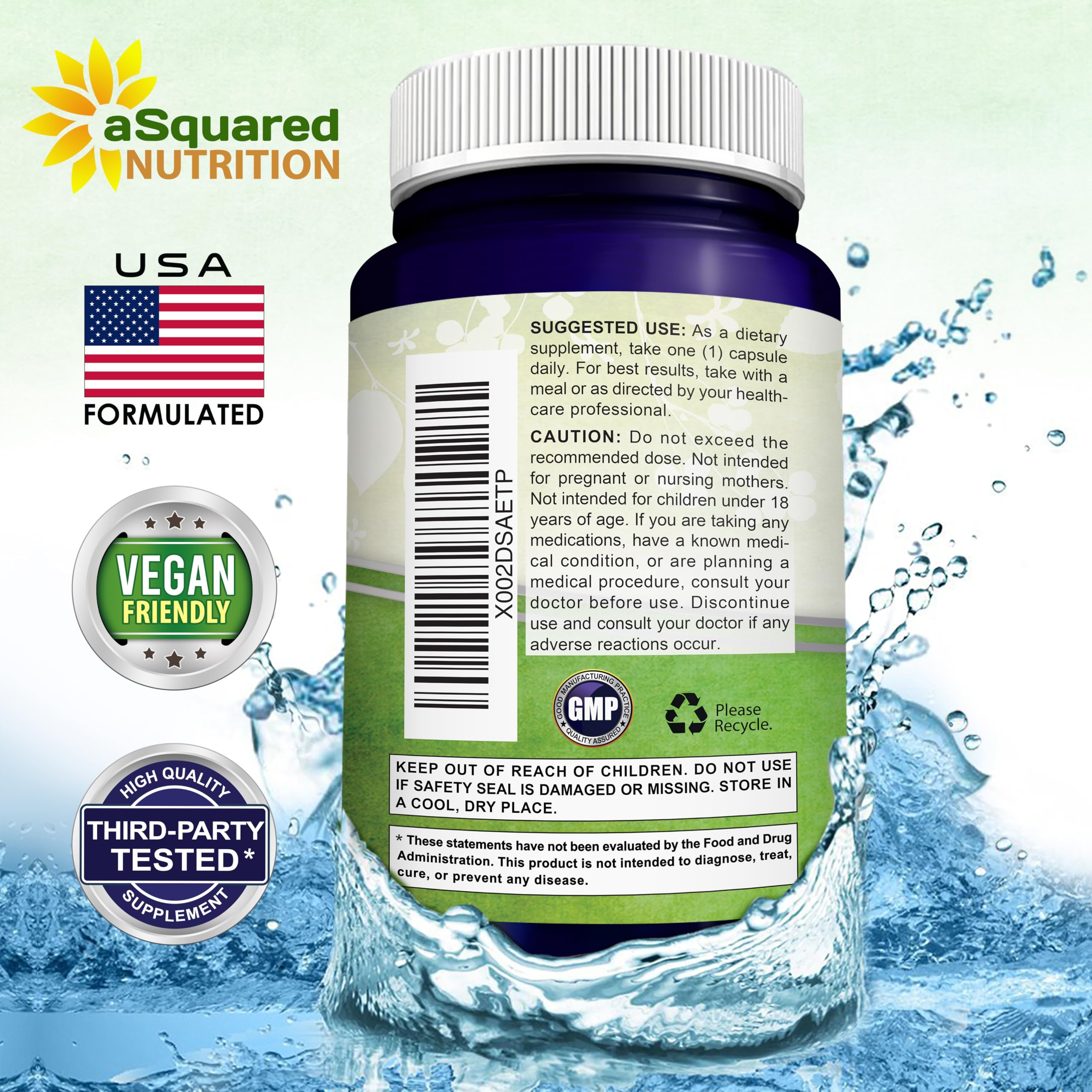 aSquared Nutrition Nicotinamide with Resveratrol - 120 Veggie Capsules - Vitamin B3 500mg (Niacinamide Flush Free) - Supplement Pills to Support NAD, Skin Cell Health & Energy aSquared NutritionAu supplements