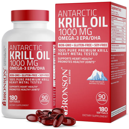 Bronson Antarctic Krill Oil 1000 mg with Omega-3s EPA, DHA, Astaxanthin and Phospholipid BronsonUS supplements