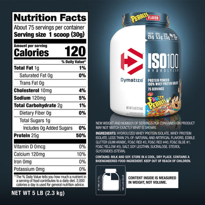 Dymatize ISO100 Hydrolyzed Protein Powder, 100% Whey Isolate, 25g of Protein, 5.5g DymatizeUS supplements