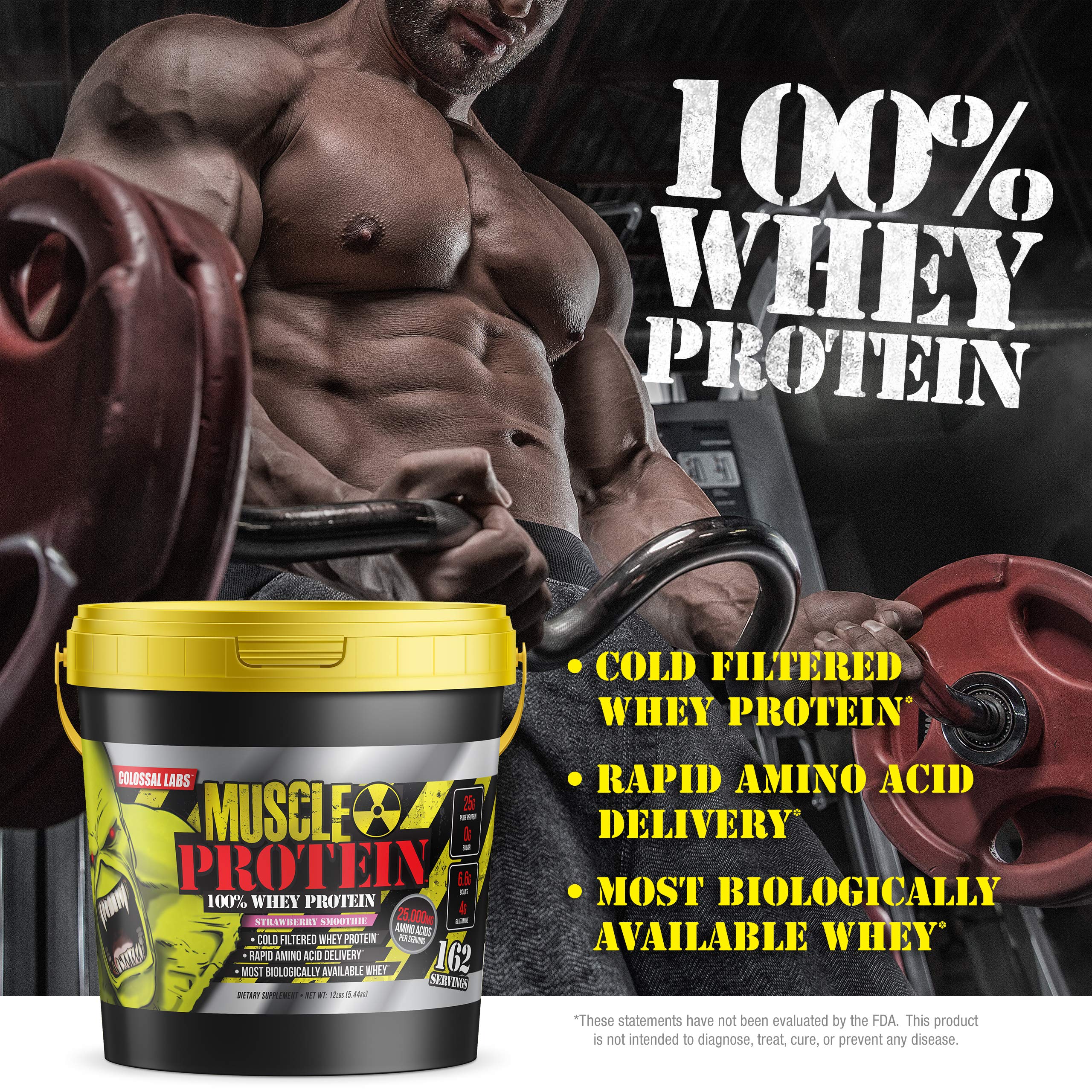 COLOSSAL LABS Muscle Protein Whey Powder [12 lbs/Pack of 1]-Strawberry Protein COLOSSAL LABSUS supplements