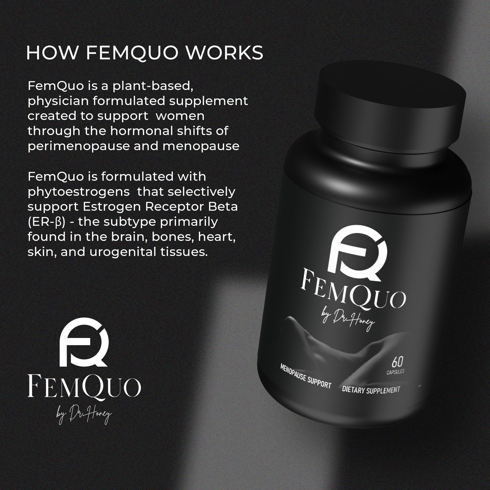 FemQuo by Dr. Honey Menopause & Perimenopause Support for Women Non Hormonal OBGYN Formulated with Rhapontic Rhubarb Red Clover Hops &Sage to Help Hot Flashes Night Sweats Sleep and Mood 60 Capsules FemQuo by Dr. HoneyAu supplements