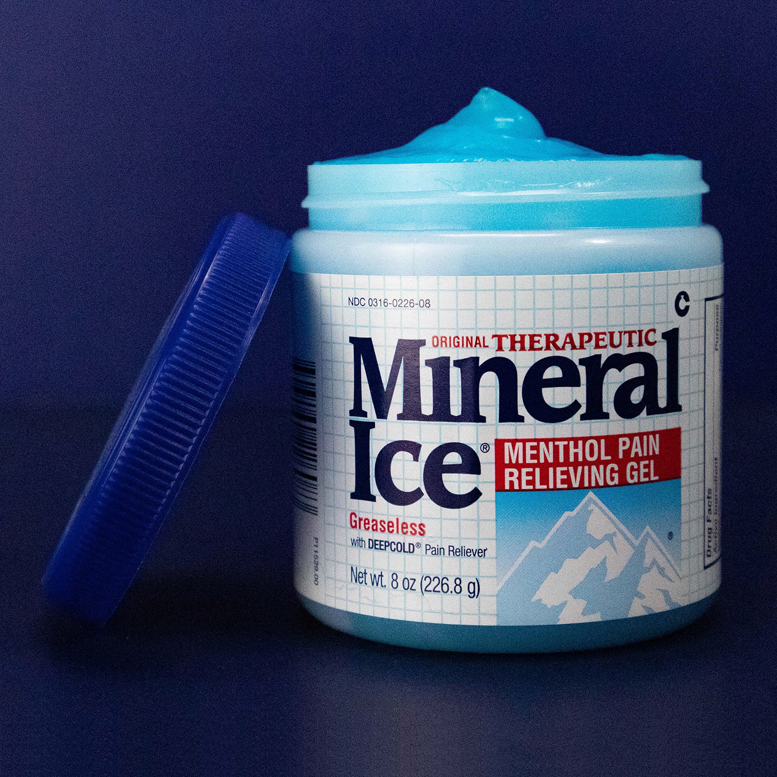 Mineral Ice Original Therapeutic Menthol Pain Relief Gel. Greaseless with "Deepcold" Pain Reliever. Provides Cooling & Penetrating Relief for Arthritis, Simple Backache, Strains & Sprains (8 Ounce) Mineral IceAu supplements