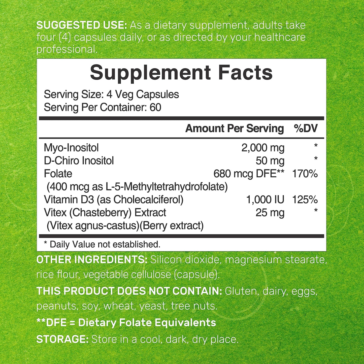 Myo-Inositol & D-Chiro Inositol Supplement (40:1) 2,050mg Per Serving, 240 Veggie Cap DEAL SUPPLEMENTUS supplements