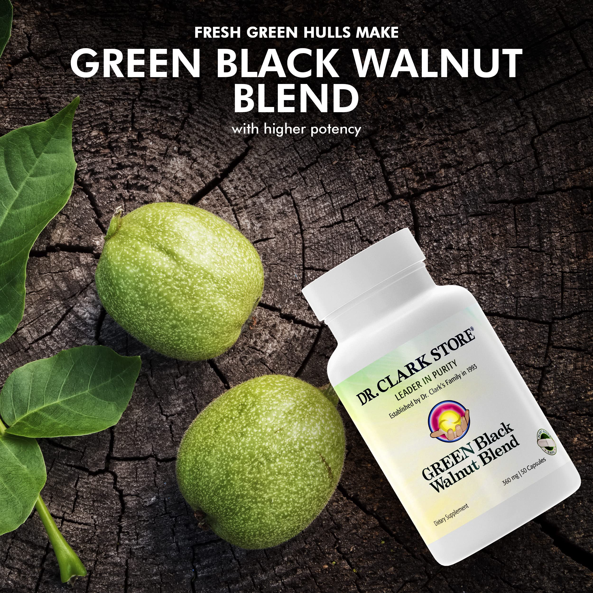 Dr Clark Green Black Walnut Blend - Freeze Dried Hull Dietary Supplement, Extra Strength Formula from All Natural Walnuts, Supports Healthy Intestinal Environment, 360mg, 50 Gelatin Capsules Dr Clark StoreAu supplements
