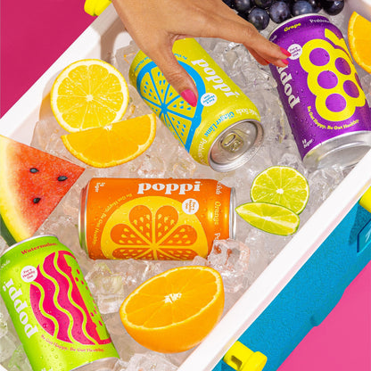 POPPI Sparkling Prebiotic Soda, Beverages w/Apple Cider Vinegar, Seltzer Water & Juice poppiUS supplements