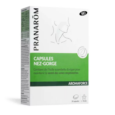 Aromaforce nose-throat capsules organic food supplement - PRANARÔM PRANARÔMAu supplements