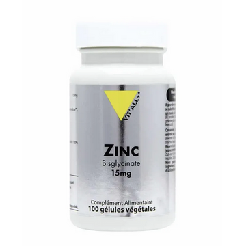 Zinc Bisglycinate 15 mg 100 gélules VIT'ALL+ VIT'ALL+Au supplements
