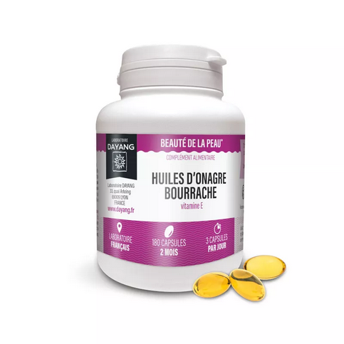 Primrose and borage oils in capsules - skin glow - 180 capsules - DAYANG DAYANGAu supplements