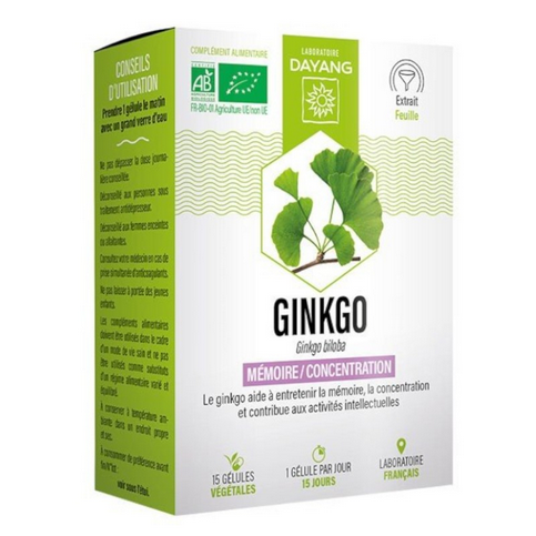 Organic Ginkgo biloba bio 15 capsules - DAYANG DAYANGAu supplements