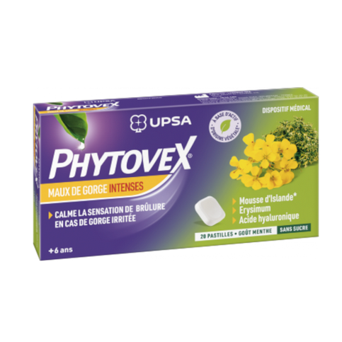 Phytovex intense sore throats - 20 sugar-free lozenges - UPSA UPSAAu supplements