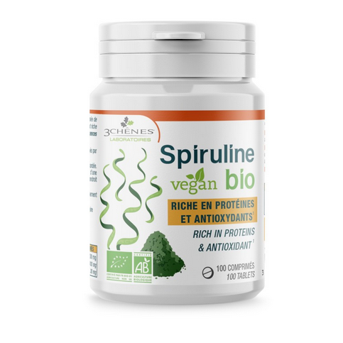 Vegan and organic spirulina LES 3 CHENES 100 tablets LES 3 CHENESAu supplements