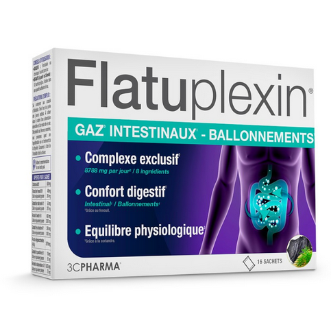 Flatuplexin intestinal gas and bloating 16 sachets 3C PHARMA 3C PHARMAAu supplements