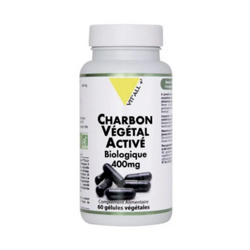 Charbon végétal activé BIO 400 mg 60 gélules végétales VIT'ALL+ VIT'ALL+Au supplements