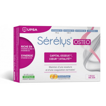 Serelys Osteo 30 capsules: bone capital, heart and vitality UPSAAu supplements