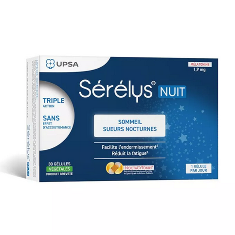 Serelys Nuit 30 capsules: Sleep disorders and night sweats linked to menopause UPSAAu supplements