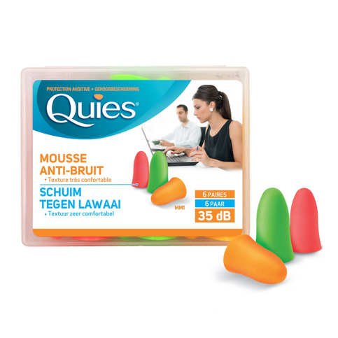 6 pairs of Quies ear foam protection QuiesAu supplements