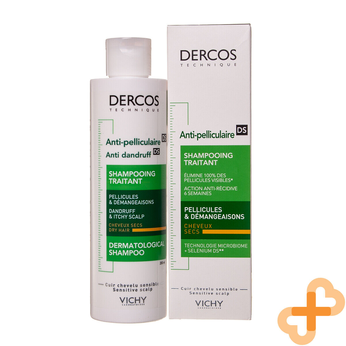 Vichy Dercos Anti Dandruff Shampoo 200ml Hair Scalp Itchy Flakes Paraben VichyUS supplements