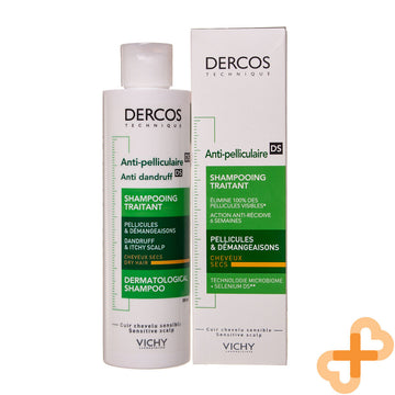 Vichy Dercos Anti Dandruff Shampoo 200ml Hair Scalp Itchy Flakes Paraben VichyUS supplements