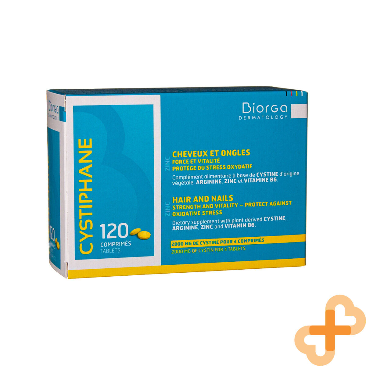 Biorga Cystiphane 120 Tablets Hair Nails Strength Vitality Cystine Zinc B6 BiorgaUS supplements