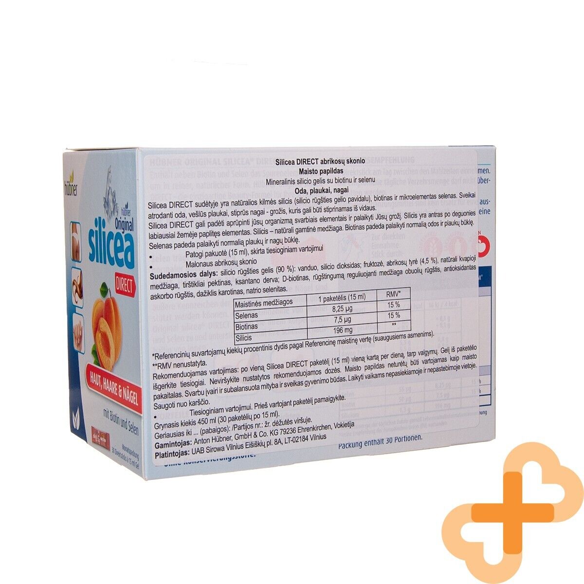 SILICEA DIRECT Apricot Flavor 30 Sachets Supplement For Hair Skin, Nails SILICEAUS supplements