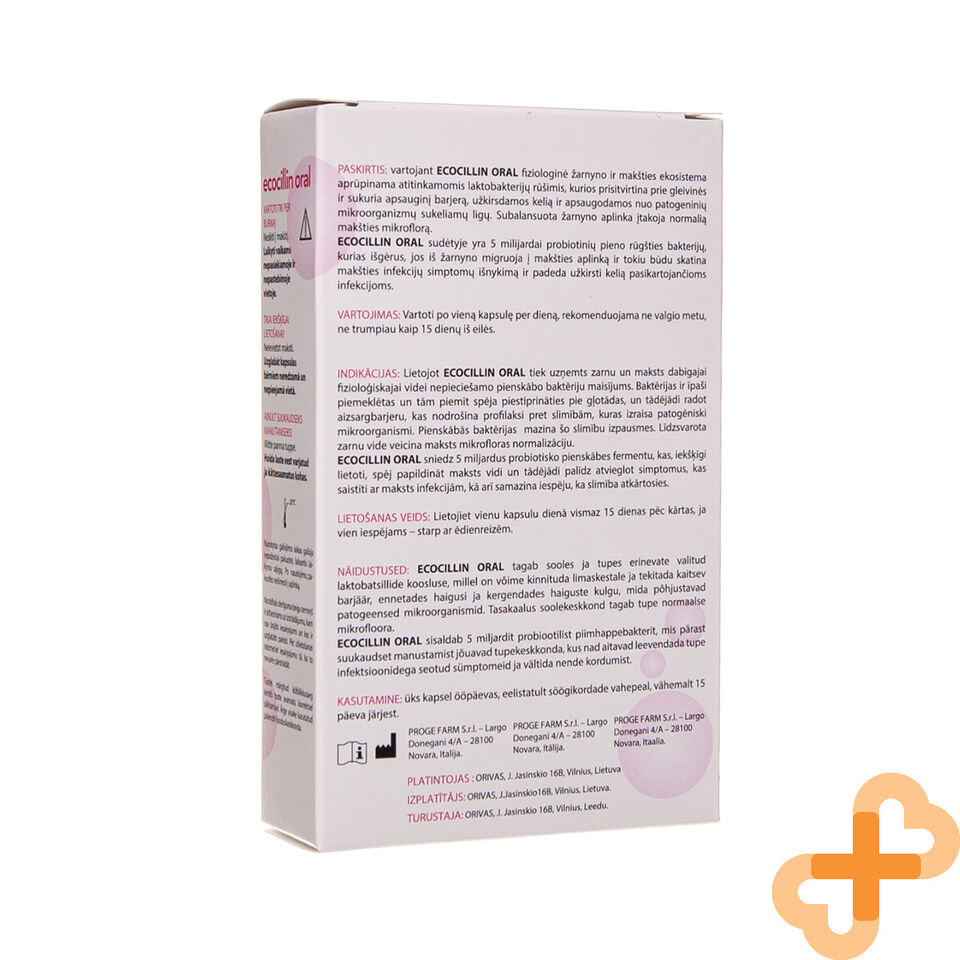 ECOCILLIN ORAL 15 Capsules Restores Normal Vaginal Microflora Supple ECOCILLINAu supplements